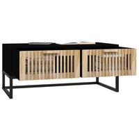 Tavolino da Salotto Nero 80x40x35 cm Legno Multistrato e Ferro 352101