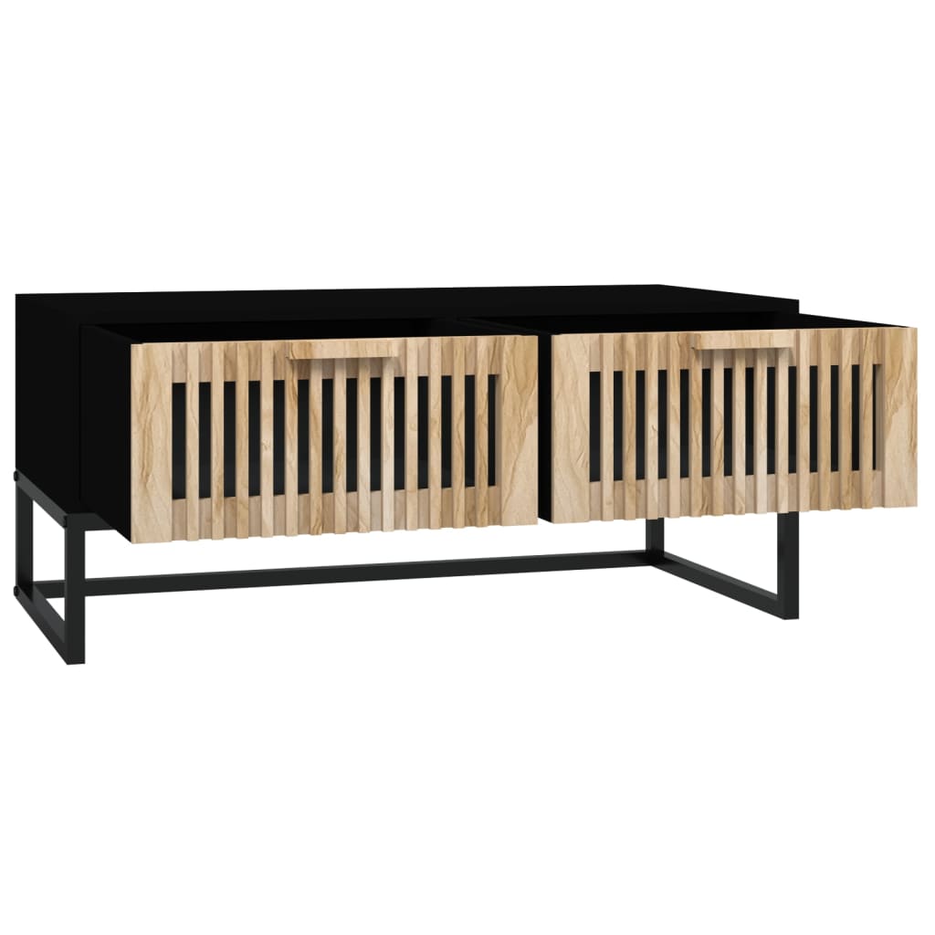 Tavolino da Salotto Nero 80x40x35 cm Legno Multistrato e Ferro 352101