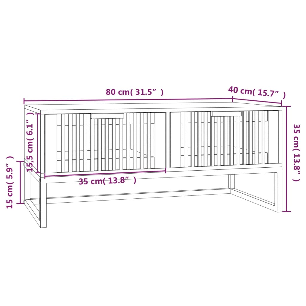 Tavolino da Salotto 80x40x35 cm Legno Multistrato e Ferro 352102