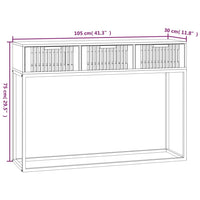 Tavolino Consolle Bianco 105x30x75 cm Legno Multistrato e Ferro 352106