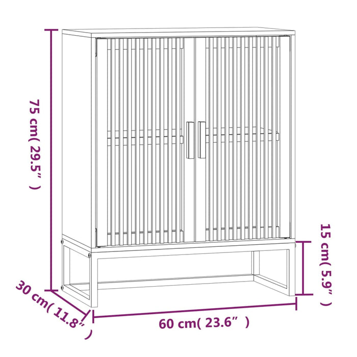 Credenza Bianca 60x30x75 cm in Legno Multistrato 352109