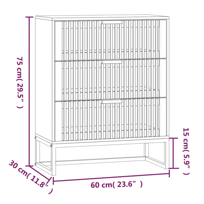 Credenza Bianca 60x30x75 cm in Legno Multistrato 352112