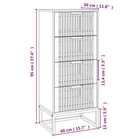 Credenza Bianca 40x30x95 cm in Legno Multistrato 352124