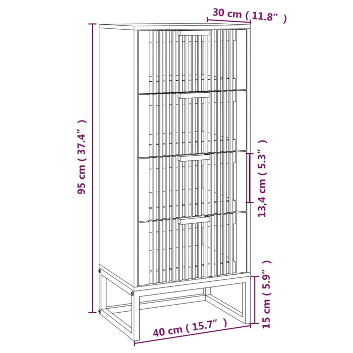 Credenza Bianca 40x30x95 cm in Legno Multistrato 352124