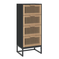 Credenza Nera 40x30x95 cm in Legno Multistrato 352125