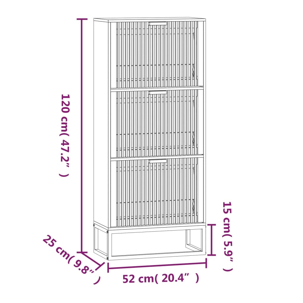 Scarpiera Bianca 52x25x120 cm in Legno Multistrato 352127