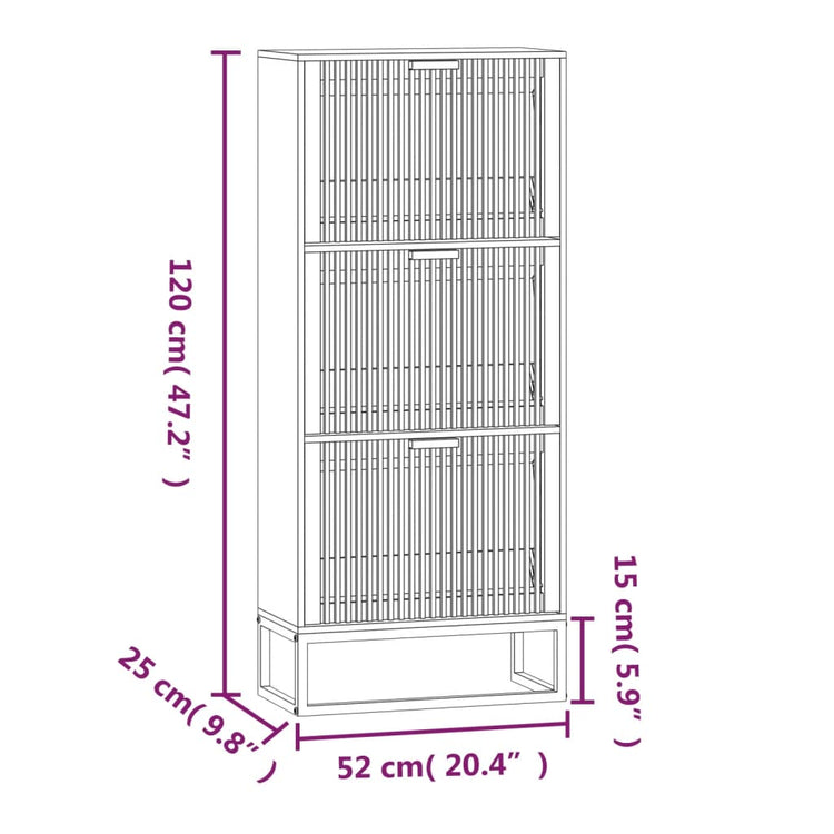 Scarpiera Bianca 52x25x120 cm in Legno Multistrato 352127