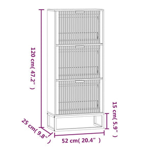 Scarpiera Nera 52x25x120 cm in Legno Multistrato 352128