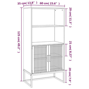 Credenza Bianca 60x35x125 cm in Legno Multistrato 352133