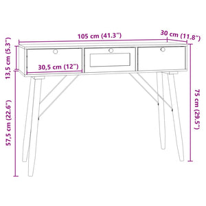 Tavolino Consolle con Cassetti 105x30x75 cm Legno Multistrato 352160