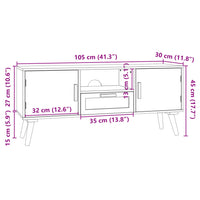 Mobile Porta TV con Ante 105x30x45 cm in Legno Multistrato 352164