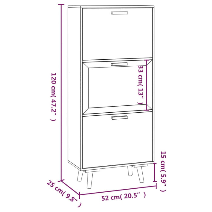 Scarpiera 52x25x120 cm in Legno Multistrato 352171