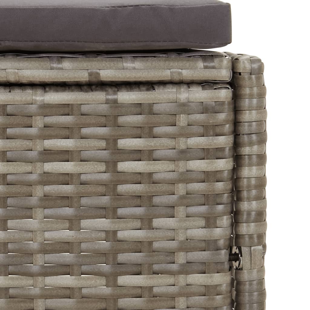 Bordo per Spa Grigio in Polyrattan e Legno Massello di Acacia 362260