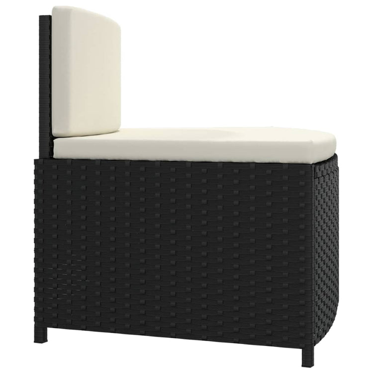 Panche per Spa con Cuscini 2 pz in Polyrattan Nero 362262