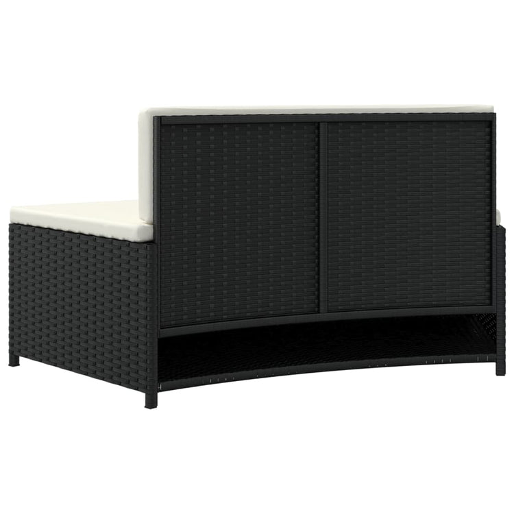 Panche per Spa con Cuscini 2 pz in Polyrattan Nero 362262