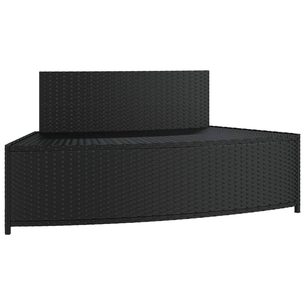 Panche per Spa con Cuscini 2 pz in Polyrattan Nero 362262