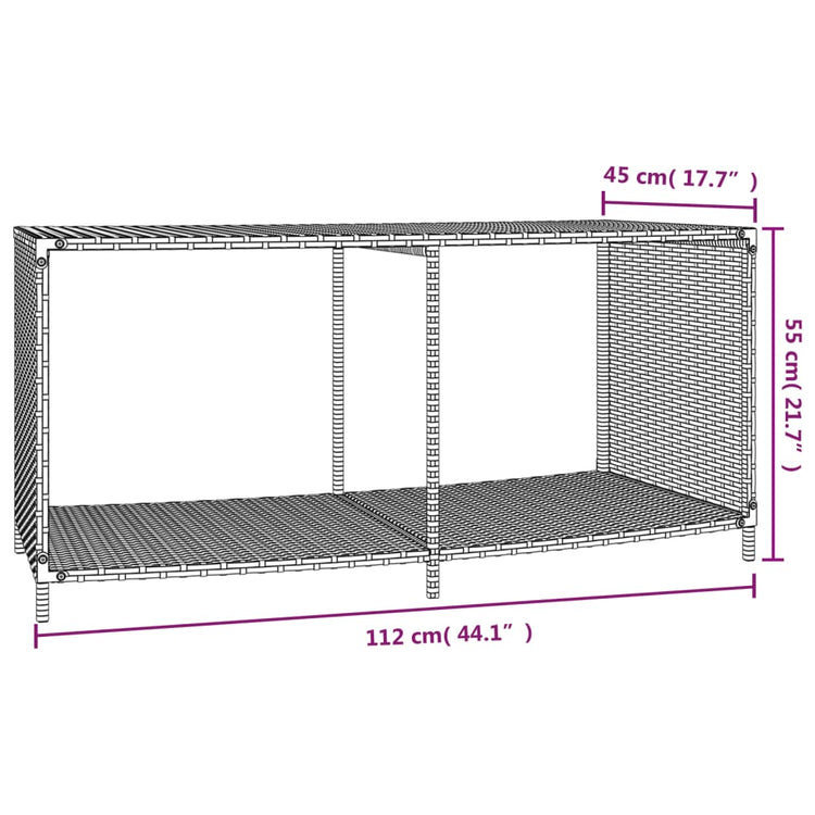 Scaffali Portaoggetti 2 pz in Polyrattan Nero