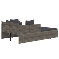 Lettino con Cuscini Grigio 182x118x63 cm in Polyrattan 362268