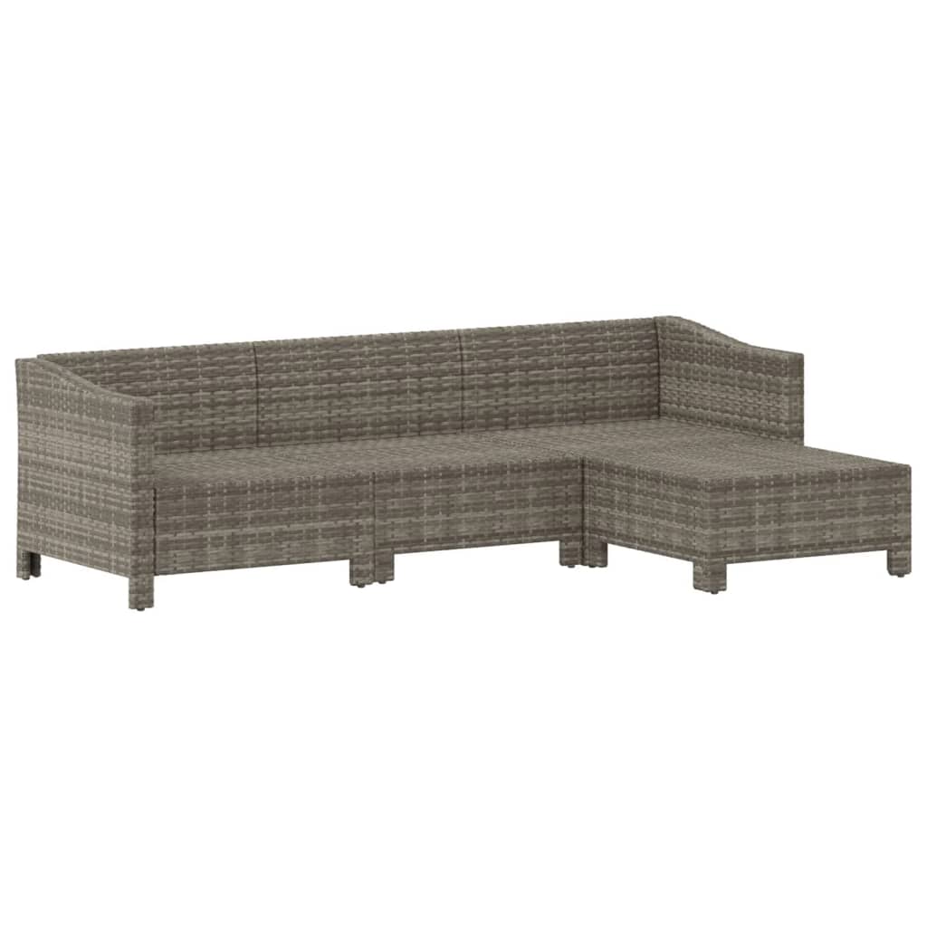 Set Divani da Giardino 4 pz con Cuscini in Polyrattan Grigiocod mxl 94684