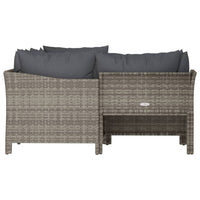 Set Divani da Giardino 4 pz con Cuscini in Polyrattan Grigio 362688