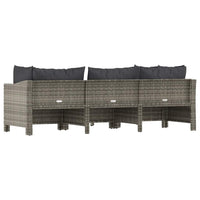 Set Divani da Giardino 4 pz con Cuscini in Polyrattan Grigio 362688