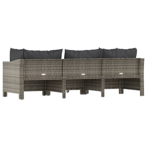 Set Divani da Giardino 4 pz con Cuscini in Polyrattan Grigio 362688