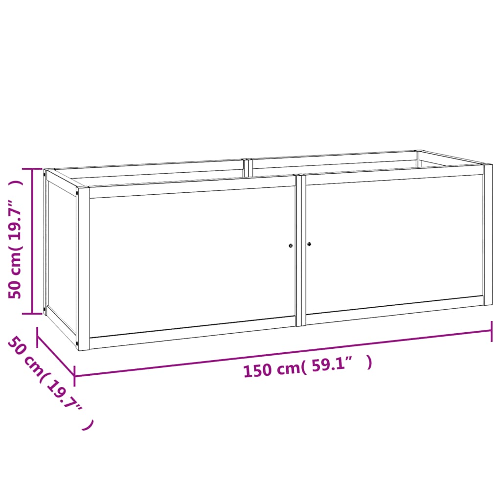 Letto da Giardino Rialzato 150x50x50 cm Legno Massello di Teak 362663