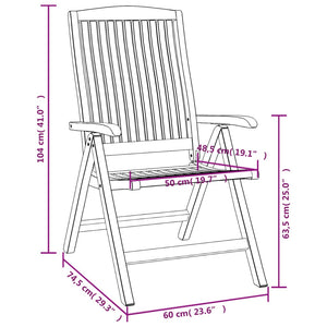 Sedie da Giardino Reclinabili 2 pz in Legno Massello di Teak 362666