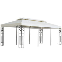 Gazebo con Tetto Doppio Bianco 6x3 m in Acciaiocod mxl 92957