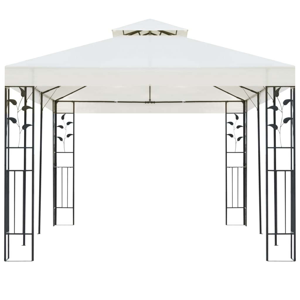 Gazebo con Tetto Doppio Bianco 6x3 m in Acciaiocod mxl 92957