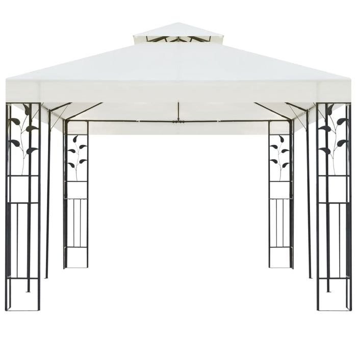 Gazebo con Tetto Doppio Bianco 6x3 m in Acciaio 362376