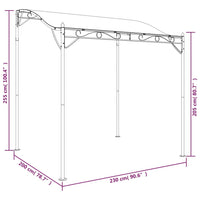 Tettoia Crema 2x2,3 m 180 g/m² Tessuto e Acciaio 362391