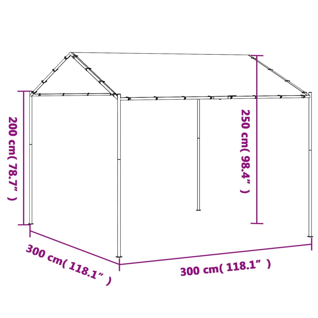 Tenda a Baldacchino Antracite 3x3 m in Acciaio e Tessuto 362450