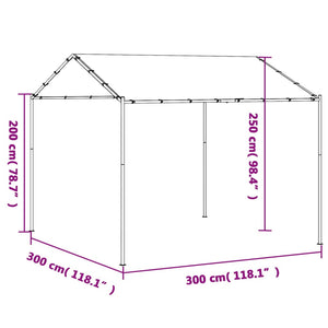 Tenda a Baldacchino Antracite 3x3 m in Acciaio e Tessuto 362450