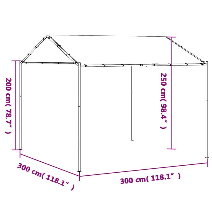 Tenda a Baldacchino Antracite 3x3 m in Acciaio e Tessuto 362450