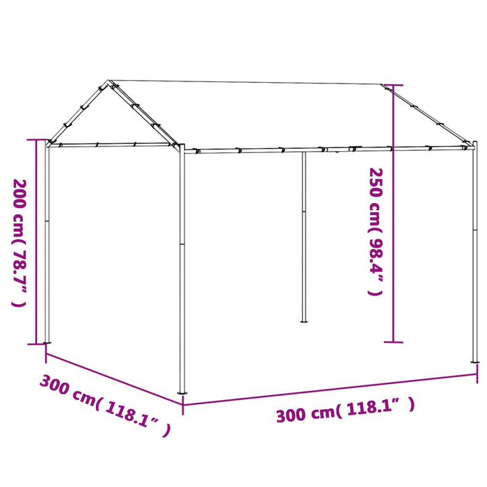 Tenda a Baldacchino Beige 3x3 m in Acciaio e Tessuto 362451