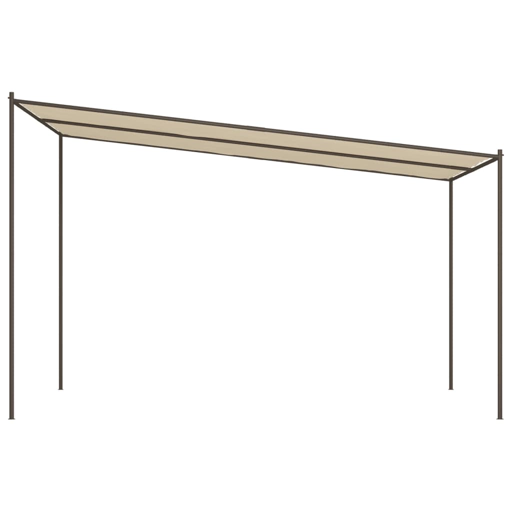 Gazebo Beige 4x4 m 180 g/m² Tessuto e Acciaio 362466