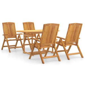 Set da Pranzo per Giardino 5 pz in Legno Massello di Teak 3154915