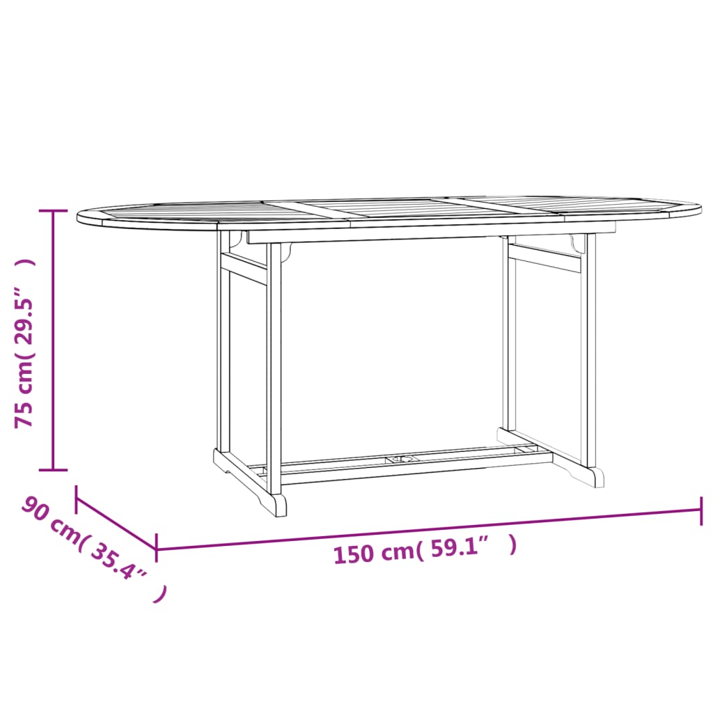 Set da Pranzo per Giardino 5 pz in Legno Massello di Teak 3154915