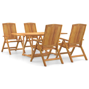 Set da Pranzo per Giardino 5 pz in Legno Massello di Teak 3154917