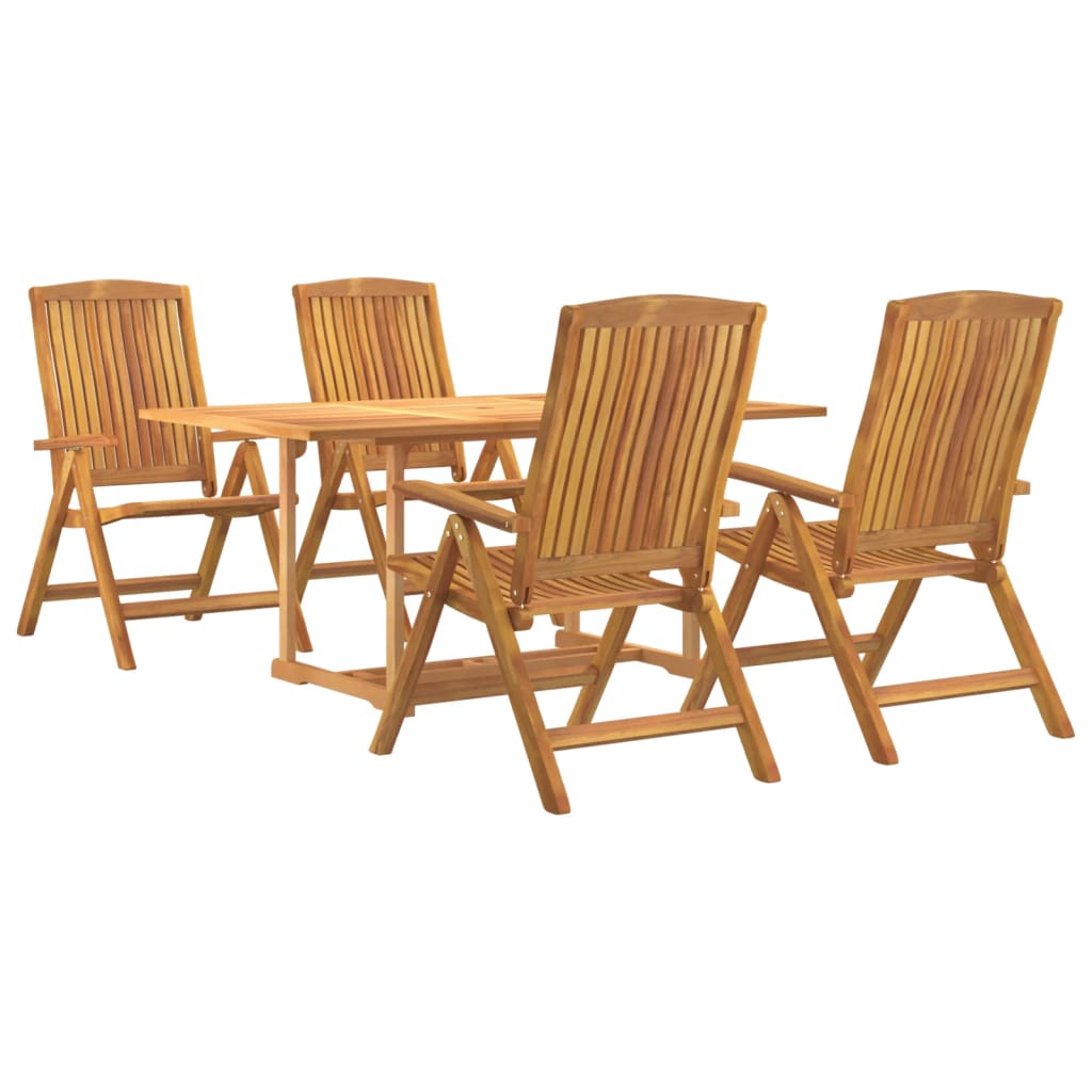 Set da Pranzo per Giardino 5 pz in Legno Massello di Teak 3154917