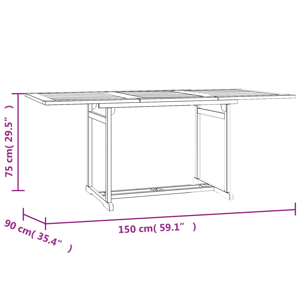 Set da Pranzo per Giardino 5 pz in Legno Massello di Teak 3154917