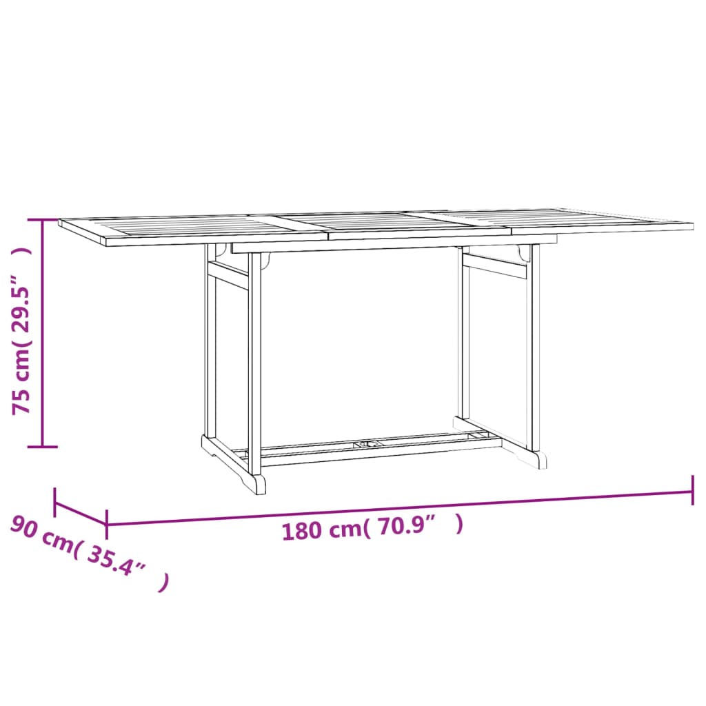 Set da Pranzo da Giardino 7 pz in Legno Massello di Teak 3154921