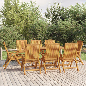 Sedie da Giardino Reclinabili 8 pz in Legno Massello di Teak 3154925