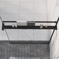 Mensola Doccia a Parete per Doccia Walk-in Nera 80 cm Alluminiocod mxl 128684