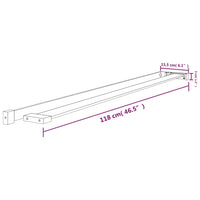 Mensola Doccia a Parete per Doccia Walk-in Nera 118cm Alluminio cod mxl 78014