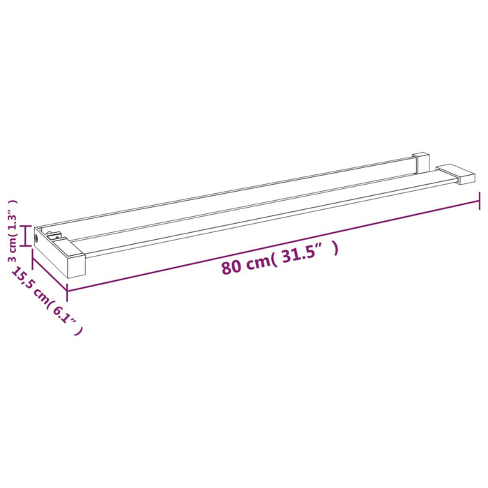 Mensola Doccia per Parete Doccia Walk-in Cromo 80 cm Alluminio cod mxl 78018