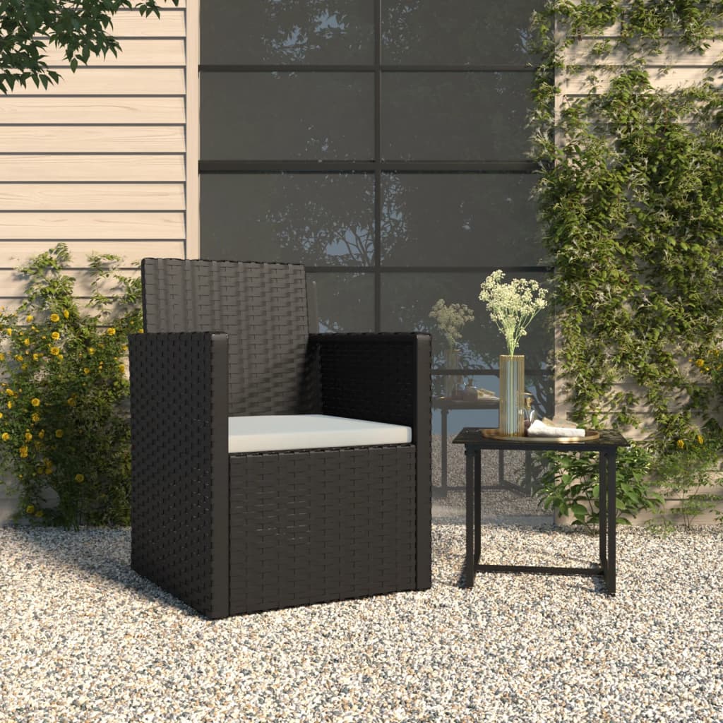 Poltrona da Giardino con Cuscino Nero in Polyrattancod mxl 70670