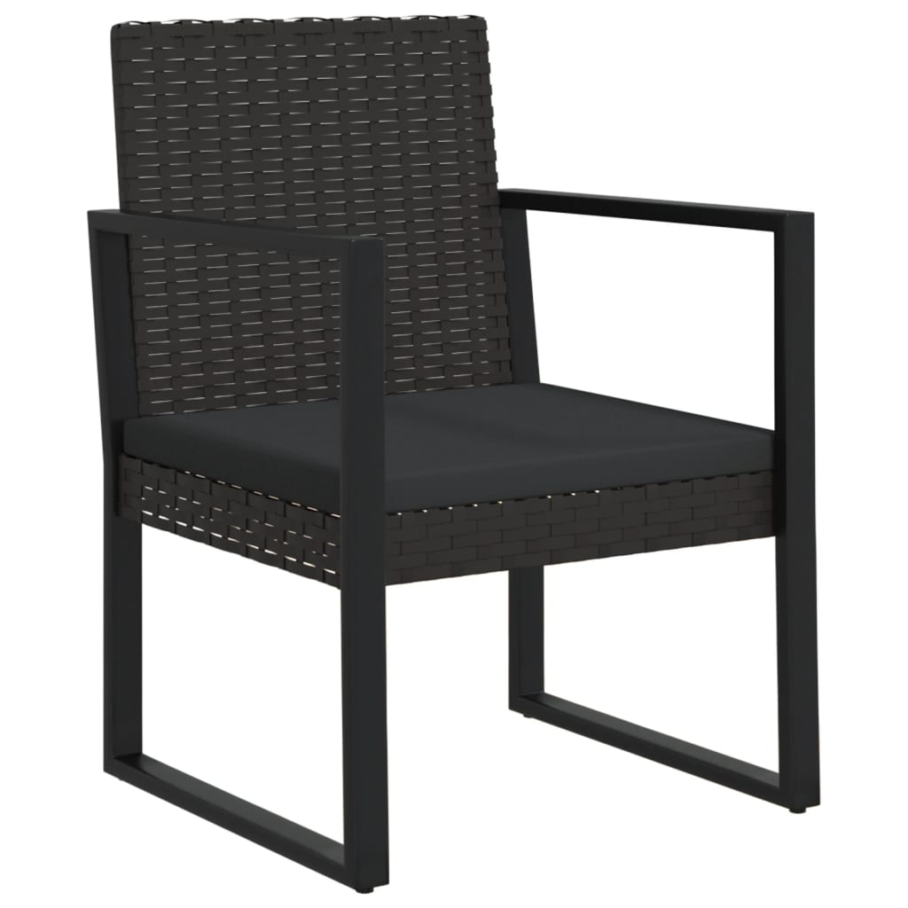 Poltrona da Giardino con Cuscino Nero in Polyrattan 362324