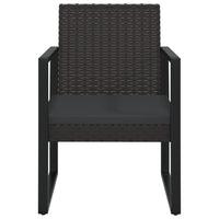 Poltrona da Giardino con Cuscino Nero in Polyrattan 362324